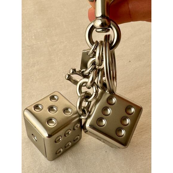 Coach Accessories - Coach Dice Bag Charm in silver-tone metal